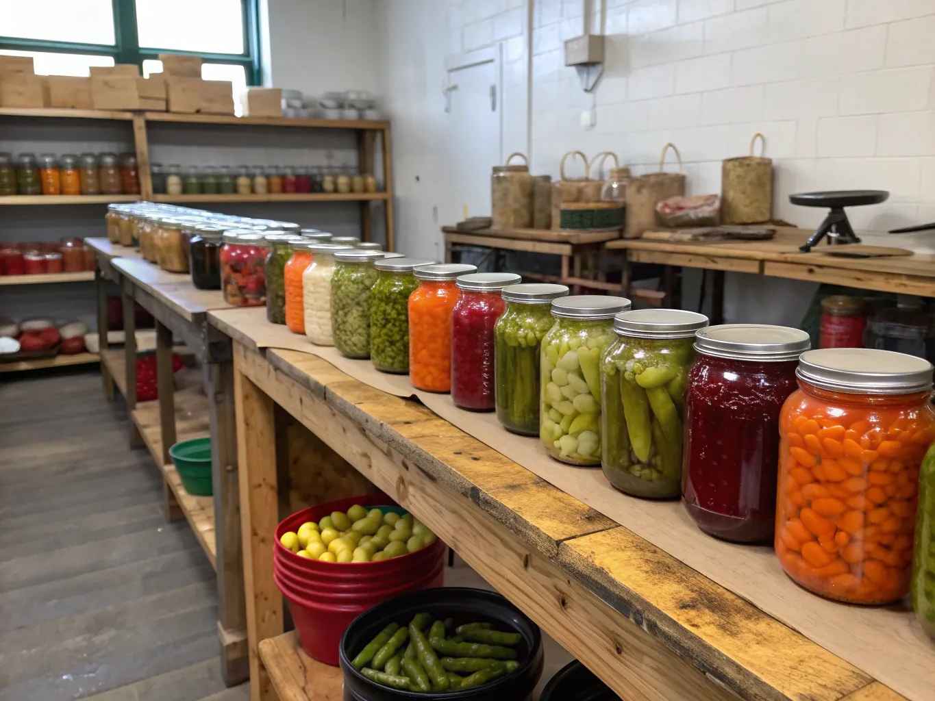 Fermentering workshop med glas af fermenterede grøntsager